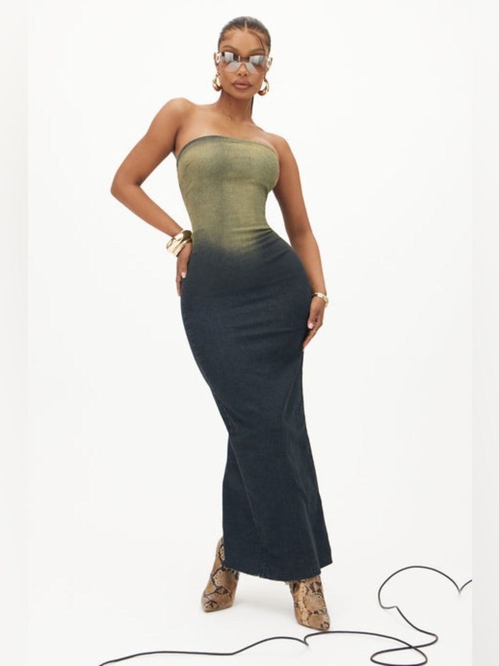 5/$25 Strapless Maxi Dress M